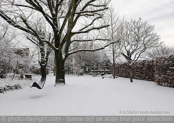 jardin sous la neige